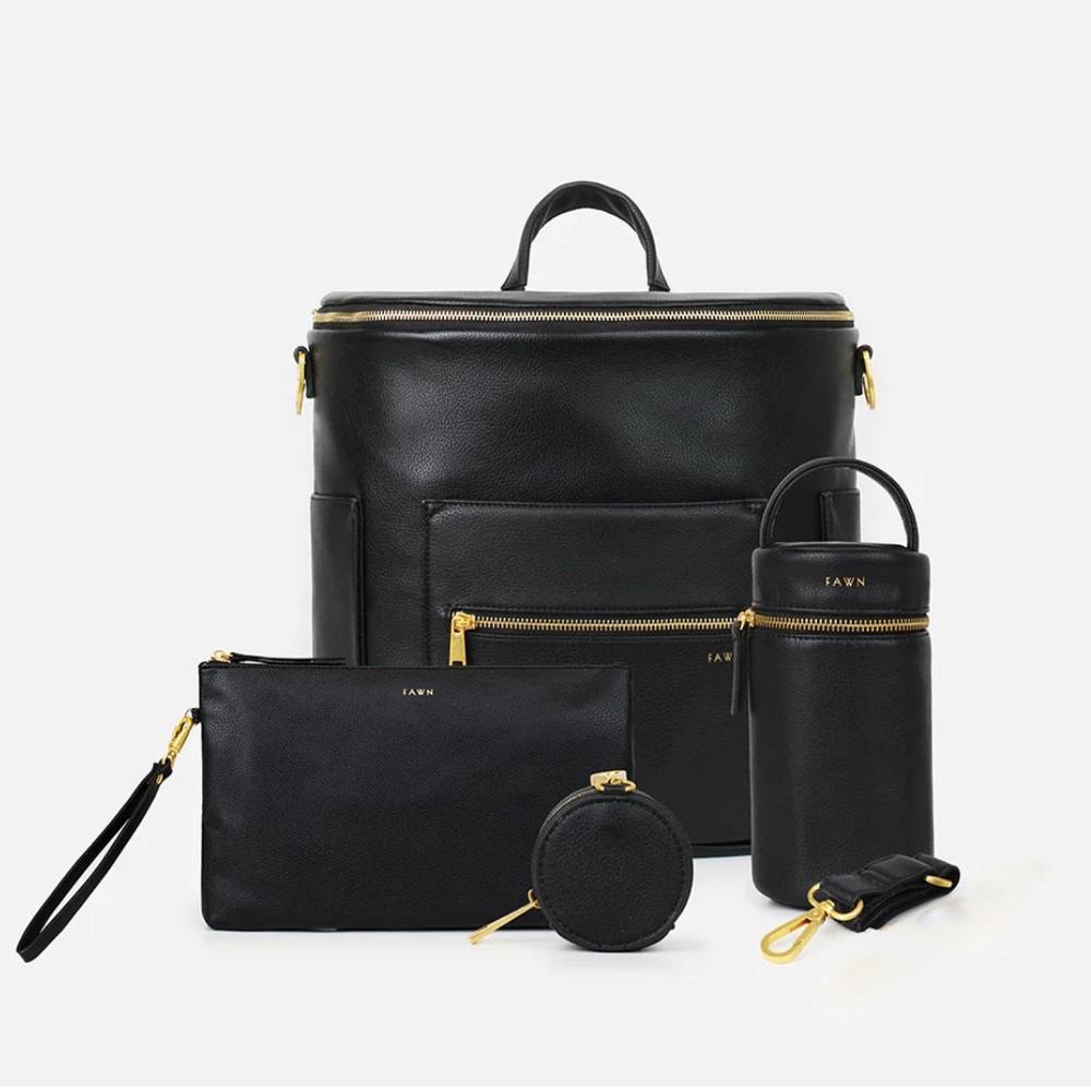 Fawn Design The Original Diaper Bag Bundle - Black and Gold Motherhood Baby